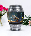 Sparrow Urn for Ashes, Large Aluminium Urn.
