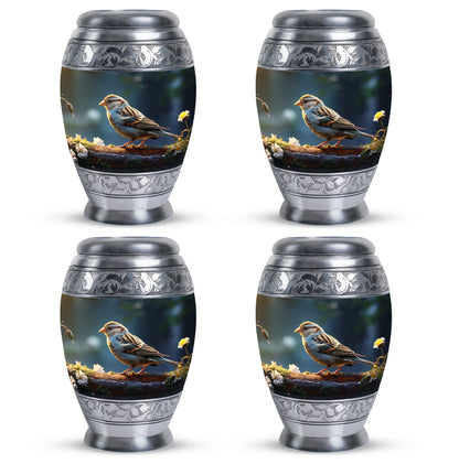 Sparrow Urn for Ashes, Large Aluminium Urn.