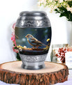 Sparrow Urn for Ashes, Large Aluminium Urn.