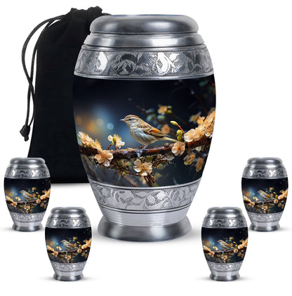 Personalized Bird Memorial Urn for Human Ashes - 10-inch, 200 cu in - Yatskia