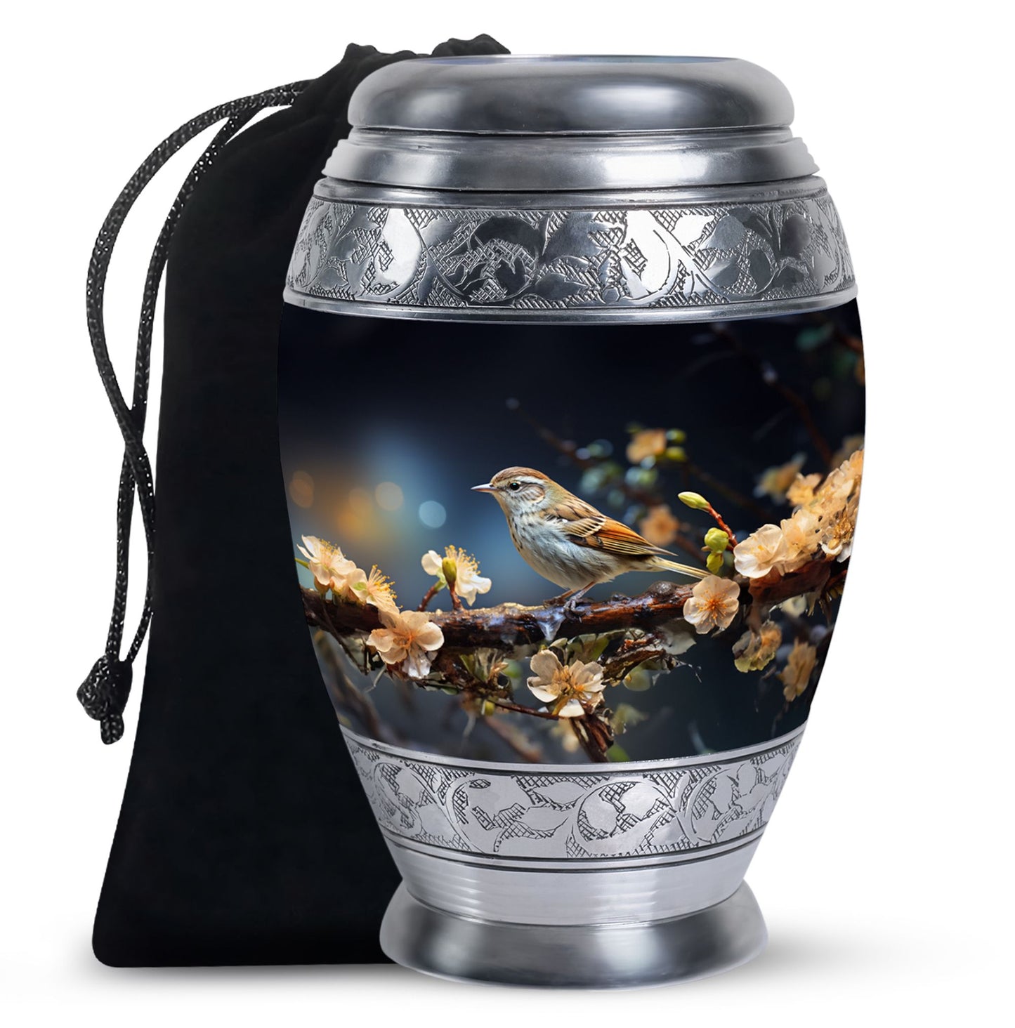 Personalized Bird Memorial Urn for Human Ashes - 10-inch, 200 cu in - Yatskia