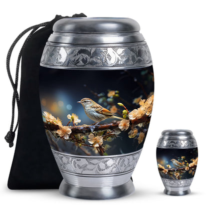 Personalized Bird Memorial Urn for Human Ashes - 10-inch, 200 cu in - Yatskia