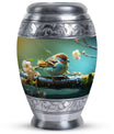 3-Inch Golden Sparrow Memorial Urn, classic design.