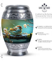 3-Inch Golden Sparrow Memorial Urn, classic design.