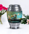 3-Inch Golden Sparrow Memorial Urn, classic design.