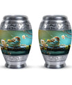 3-Inch Golden Sparrow Memorial Urn, classic design.