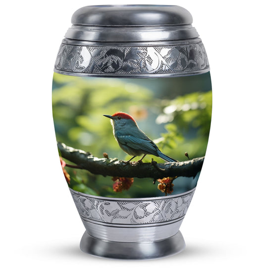 Red Sparrow Classic Large Urn for Ashes, Made of Aluminium