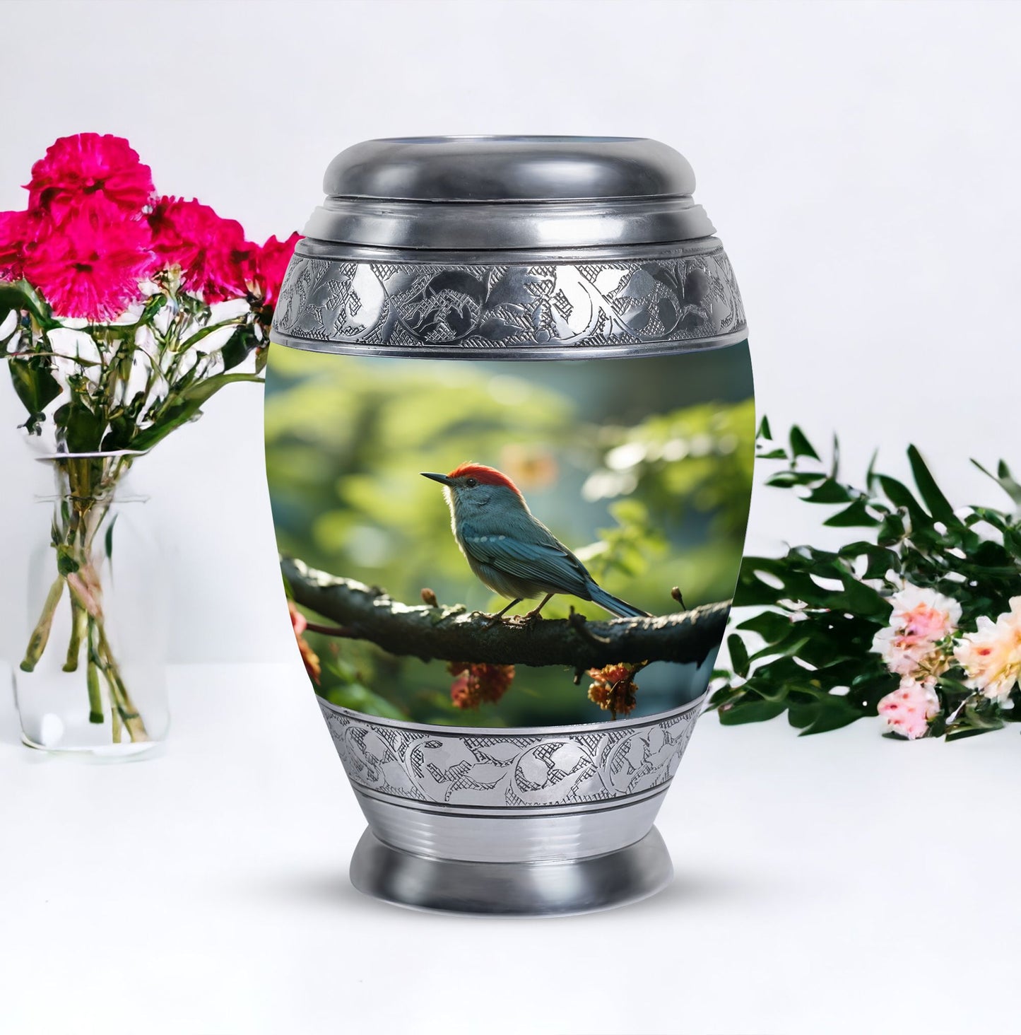 Red Sparrow Classic Large Urn for Ashes, Made of Aluminium