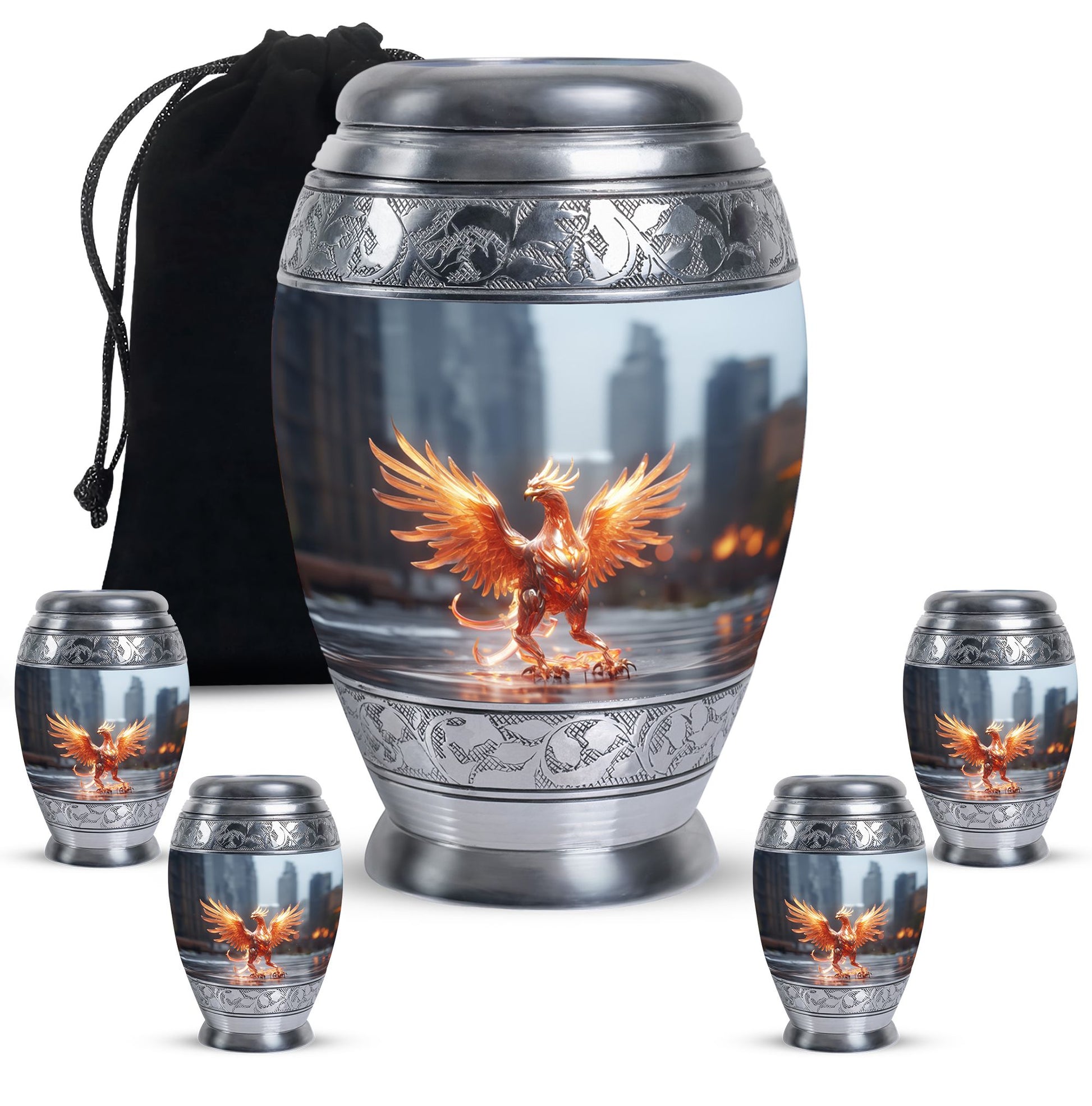 Phoenix Bird Memorial Cremation Urn | Unique Phoenix Container
