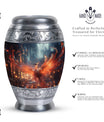 Fire Red Phoenix Urn designed as a classic tribute.