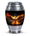 Phoenix Bird Memorial Urn, classic aluminium urn.