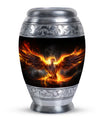 Phoenix Bird Memorial Urn, classic aluminium urn.