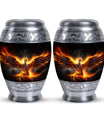 Phoenix Bird Memorial Urn, classic aluminium urn.