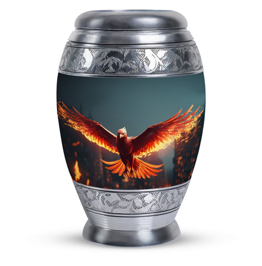 Angry Red Phoenix Classic Urn, 3-inch keepsake.