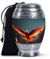 Elegant Phoenix Urn for Men - Metal Funeral Urns for Adult Humam Ashes