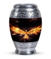 Yellow Phoenix 10-inch Urn, Personalized for Human Ashes