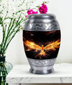 Yellow Phoenix 10-inch Urn, Personalized for Human Ashes