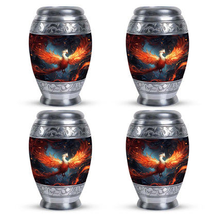 Classic white Phoenix cremation urn, aluminum large urn