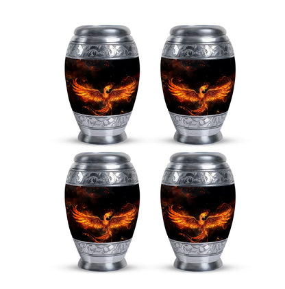 Classic Fire Phoenix Memorial Urn in Aluminium.