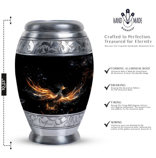 Shining Phoenix large Urn for human ashes.