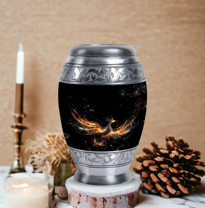 Shining Phoenix large Urn for human ashes.