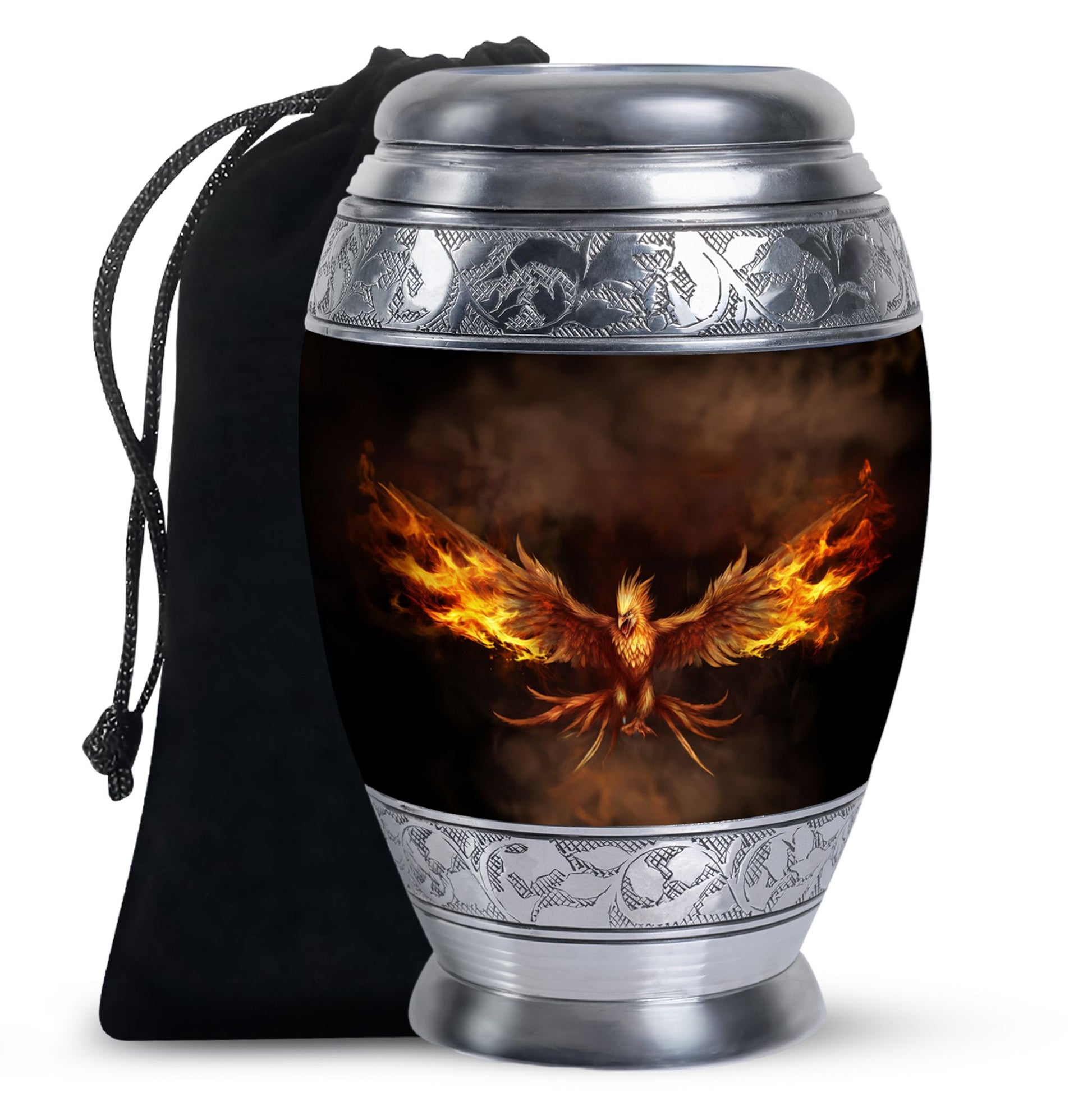 Angry Red Phoenix Memorial Urn | Phoenix Bird Container For Ashes