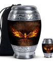 Angry Red Phoenix Memorial Urn | Phoenix Bird Container For Ashes