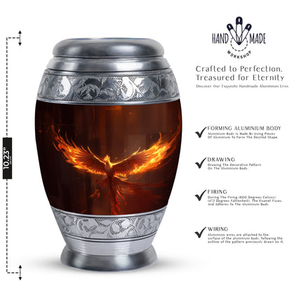 Phoenix Urn, Classic 3 inch Large Aluminium Cremation Urns.