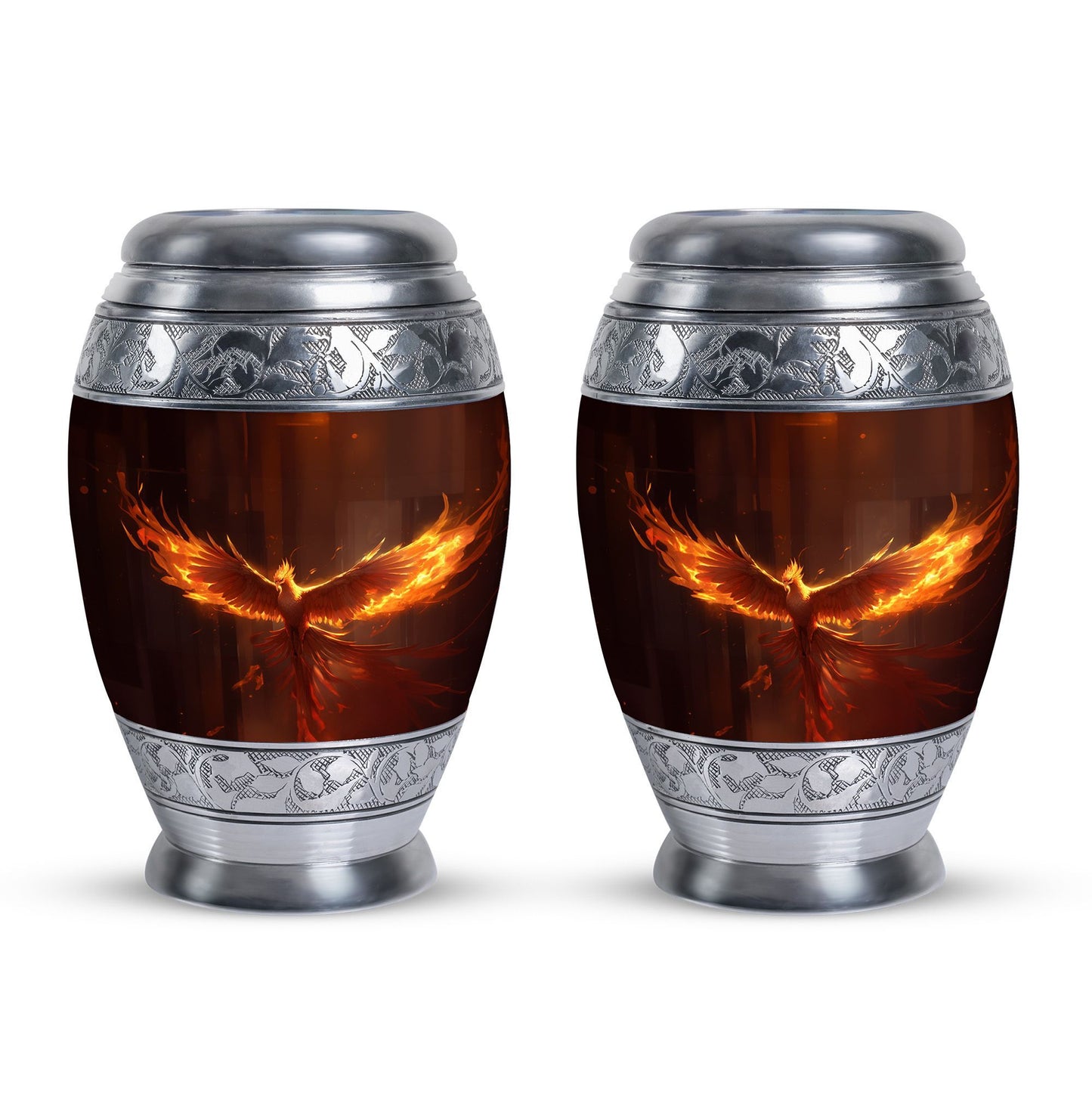 Phoenix Urn, Classic 3 inch Large Aluminium Cremation Urns.