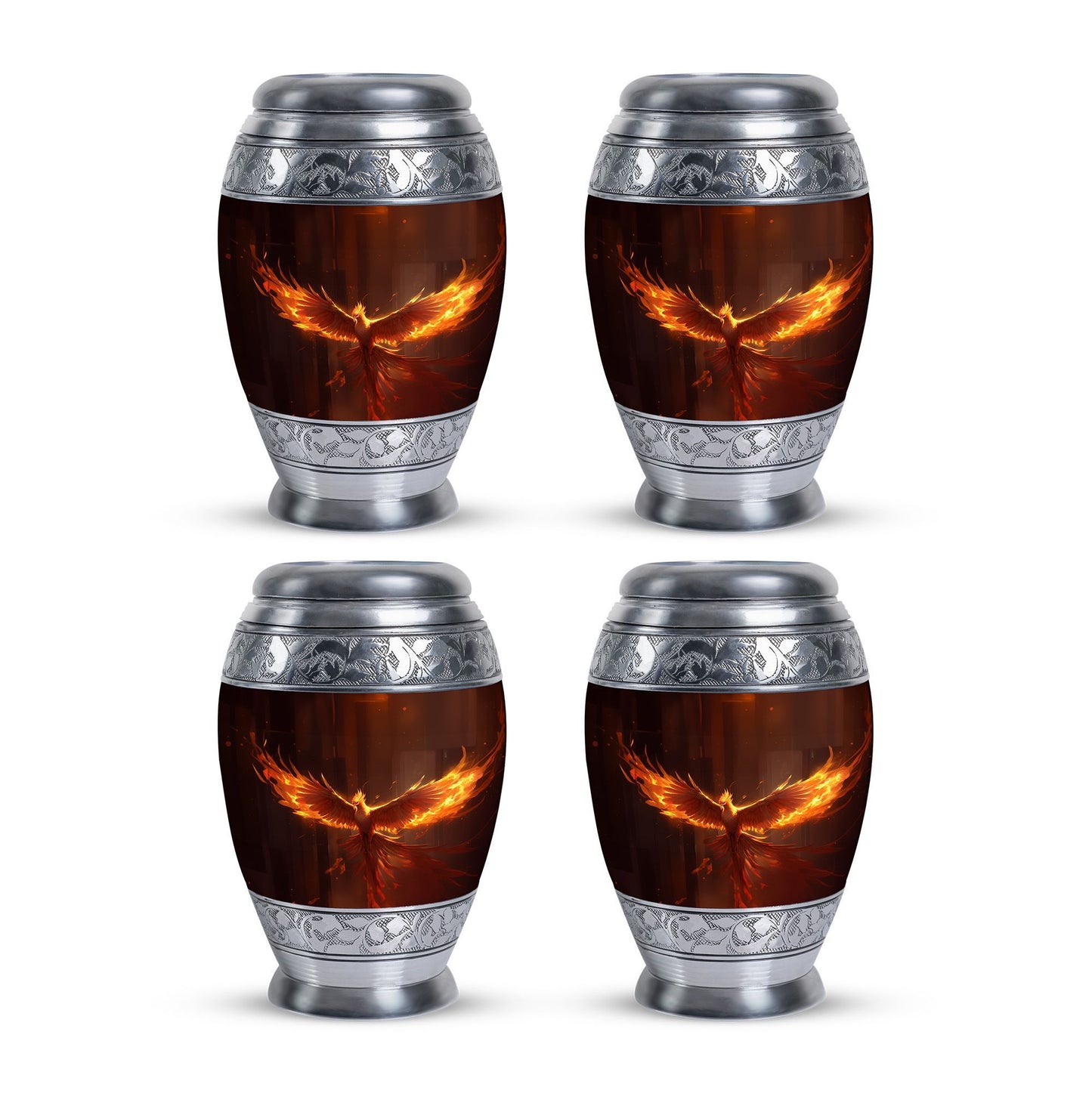 Phoenix Urn, Classic 3 inch Large Aluminium Cremation Urns.