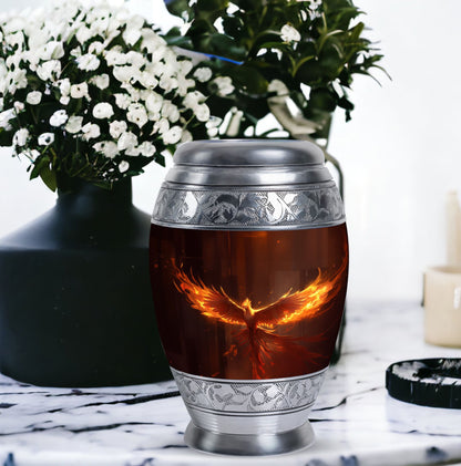 Phoenix Urn, Classic 3 inch Large Aluminium Cremation Urns.