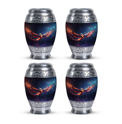 Red and Blue Phoenix Cremation Urn, Classic Large Burial Urn