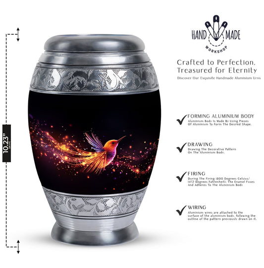 Colorful Sparrow Memorial Urn, a classic aluminium urn