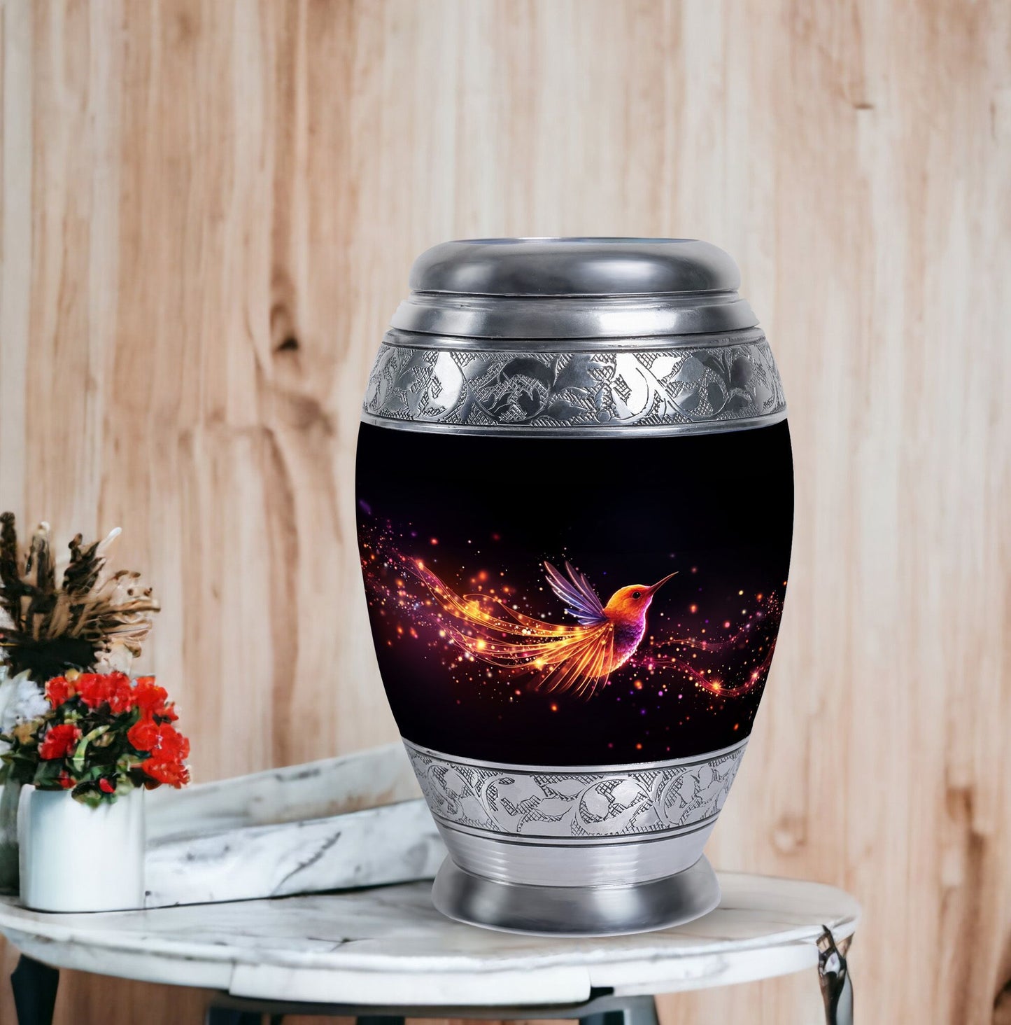 Colorful Sparrow Memorial Urn, a classic aluminium urn