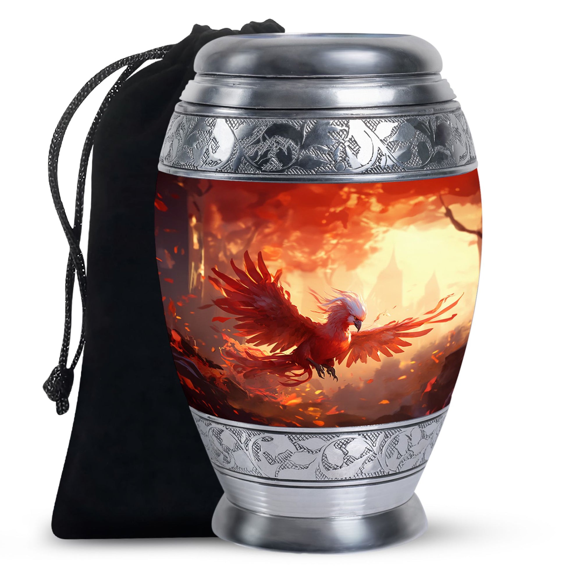 Unique Phoenix Urn Metal Urns - Premium Ash Holder for Human Ashes