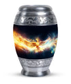 Yellow Phoenix Urn, Unique aluminium Urn for Human Ashes