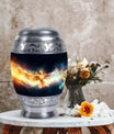 Yellow Phoenix Urn, Unique aluminium Urn for Human Ashes
