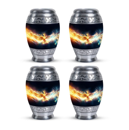 Yellow Phoenix Urn, Unique aluminium Urn for Human Ashes