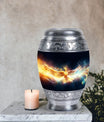 Yellow Phoenix Urn, Unique aluminium Urn for Human Ashes