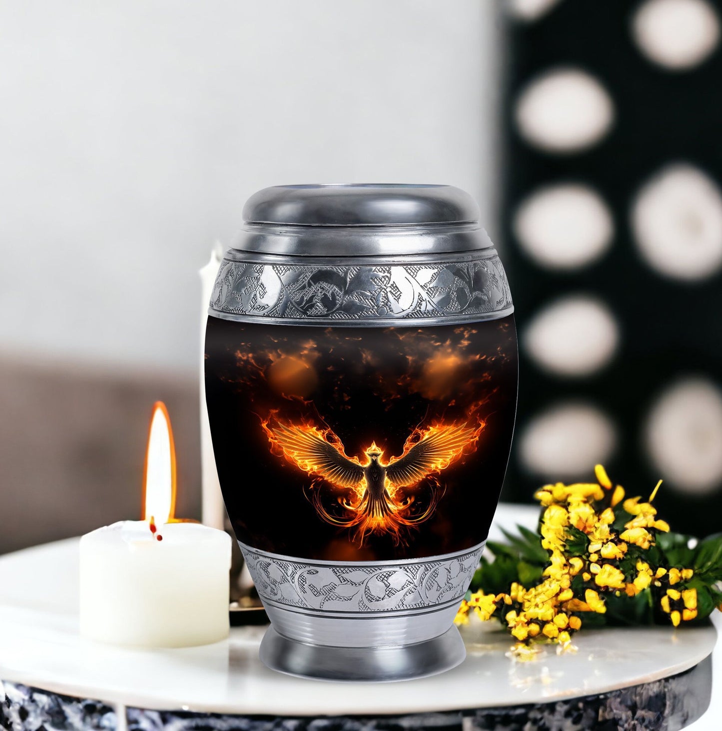 Fire Phoenix Cremation Urn, perfect for ashes.