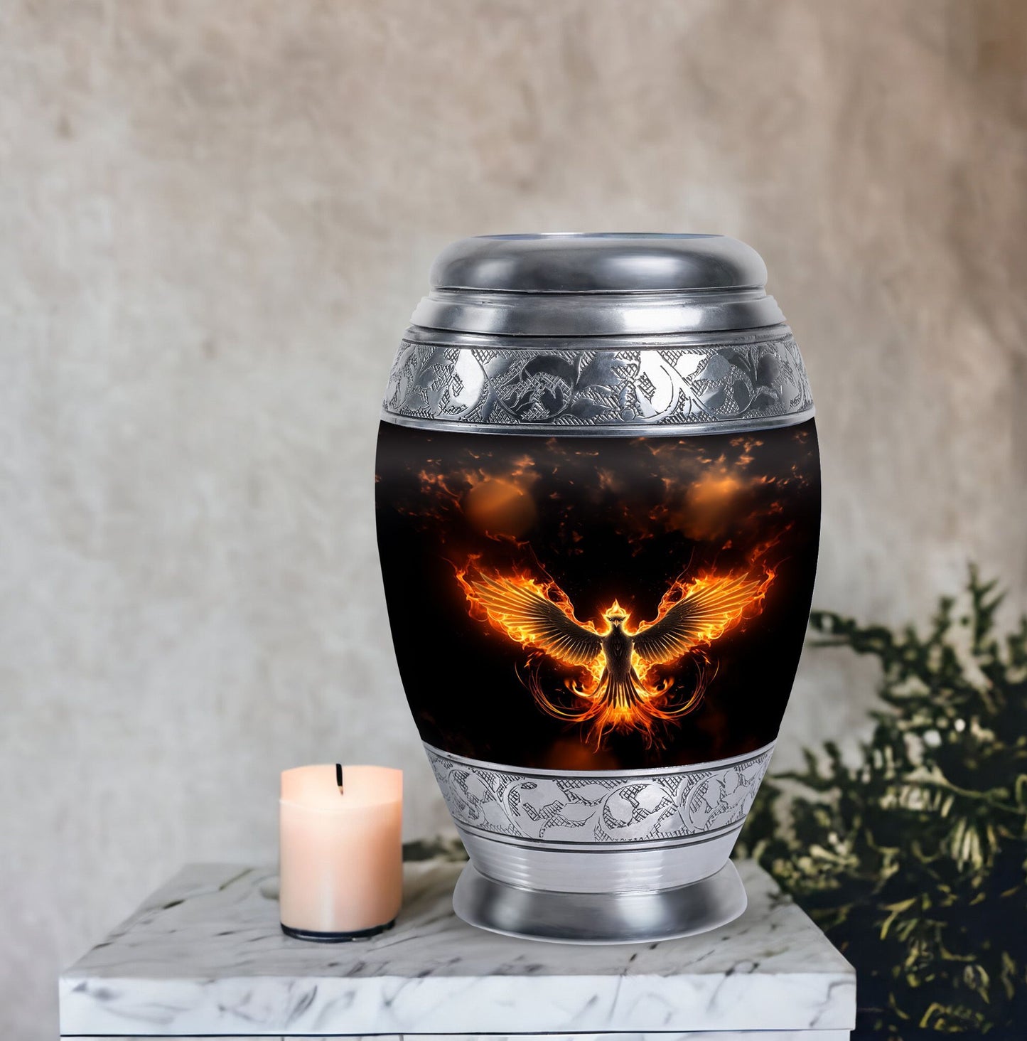 Fire Phoenix Cremation Urn, perfect for ashes.