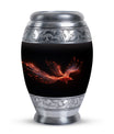 Red Sparrow Classic Urn, unique aluminium cremation.