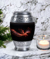 Red Sparrow Classic Urn, unique aluminium cremation.