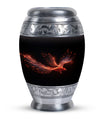 Red Sparrow Classic Urn, unique aluminium cremation.