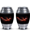 Red Sparrow Classic Urn, unique aluminium cremation.