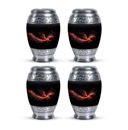 Red Sparrow Classic Urn, unique aluminium cremation.
