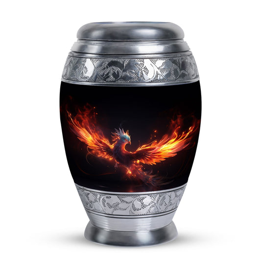 Blue Phoenix Custom Urn in Classic Design for Ashes.