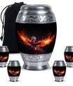 Red Flying Phoenix Cremation Urn: Personalized Memorial Decor