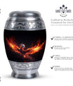 Blue Phoenix Custom Urn in Classic Design for Ashes.