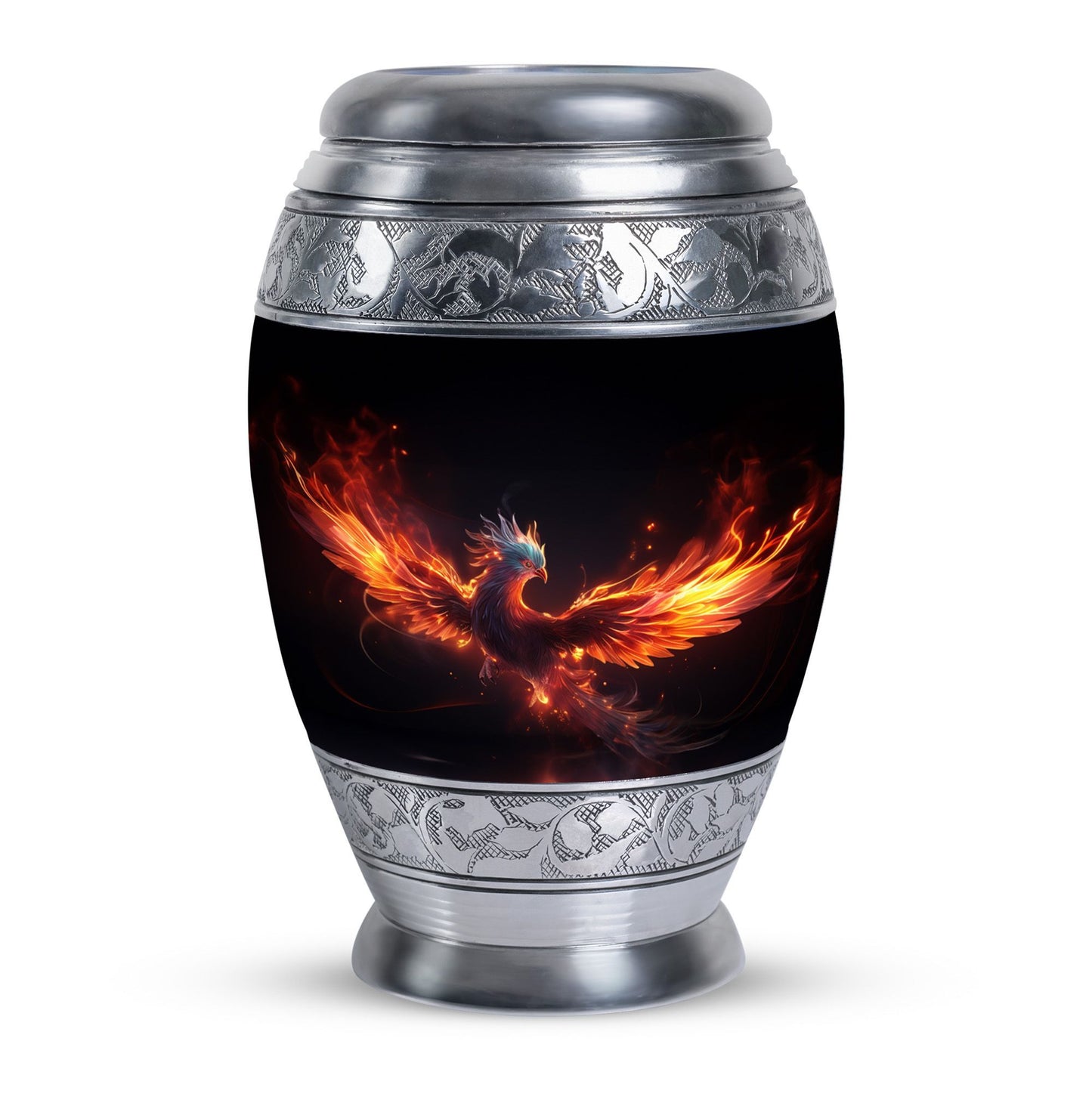 Blue Phoenix Custom Urn in Classic Design for Ashes.